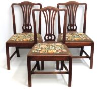 A set of six George III mahogany dining chairs, so