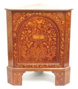A 19thC. Dutch marquetry corner cabinet, small los