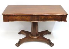 A William IV mahogany serpentine fronted side tabl