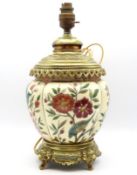 An Ernst Wahliss, Vienna, brass & ceramic table oi