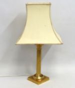 A good quality brass Corinthian column lamp with s