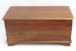 An antique footed camphor wood chest, loss to corn