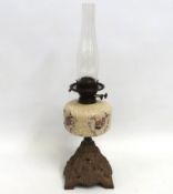 A Victorian Improved Duplex oil lamp, 600mm tall