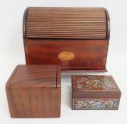 An inlaid Oriental rosewood box, an Australian red