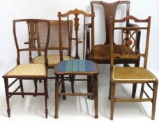Five chairs dating from 18thC. to Edwardian times,