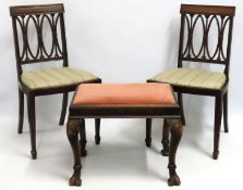 A pair of Regency style mahogany chairs, 900mm hig