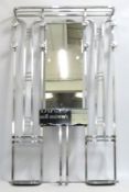 An aluminium art deco modernist hall stand with mi