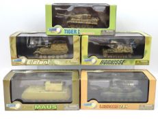 Five boxed 1:72 scale Dragon Armour diecast model