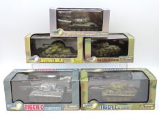 Five boxed 1:72 scale Dragon Armor diecast model t