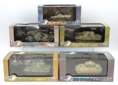 Five boxed 1:72 scale Dragon Armor diecast model t