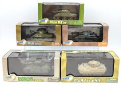 Five boxed 1:72 scale Dragon Armor diecast model t