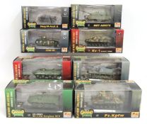 Eight 1:72 Easy Model Ground Armor WW2 & Modern