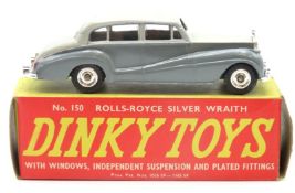 A boxed Dinky diecast model No. 150 Rolls Royce Si