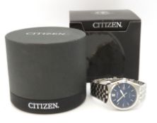A boxed Citizen eco-drive gents wristwatch, runs, case diameter 40mm