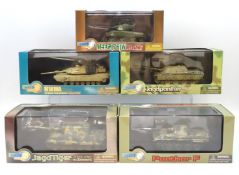 Five boxed 1:72 scale Dragon Armor diecast model t