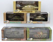Five boxed 1:72 scale Dragon Armor diecast model t