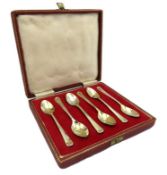 A cased set of six 1955 Sheffield silver teaspoons