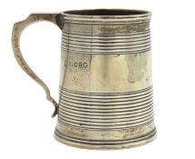 An 1864 Victorian London silver christening cup by