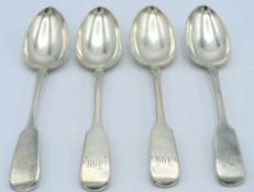 Four 19thC. early Victorian 1843 Exeter silver fid