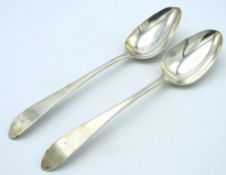 A pair of 1762 18thC. Irish Dublin silver tablespo