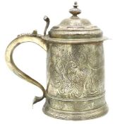 A 1707 Queen Anne London silver tankard by Henry B