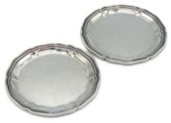 A pair of Swiss 0.800 silver butter dishes by Jezl