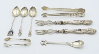 Two Edwardian 1904 Birmingham silver sugar spoons