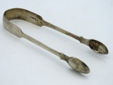 A pair of 1834 William IV London silver tongs by J