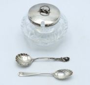 A 1903 Edwardian silver topped cut glass preserve