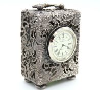 A white metal Boudoir clock stand believed to have