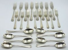 Twenty four pieces of matching silver cutlery mono