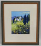 Roberto Valente (b.1926, Italian), Southern Italy acrylic, image size 314mm x 248mm