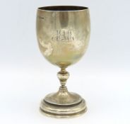 An 1891 Victorian Sheffield silver wine goblet by