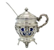 A French silver Belle Époque openwork mustard with