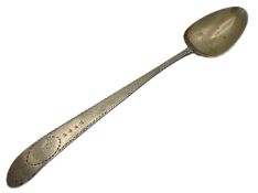 A 1787 18thC. Irish silver basting spoon by John P