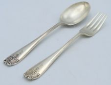 A 1929 London silver christening set by Josiah Wil