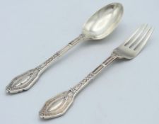 An 1892 Victorian Sheffield silver christening set