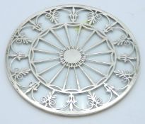 A 1929 Birmingham silver & glass teapot stand by A