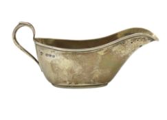 A 1900 Victorian Chester silver sauce boat, 139mm