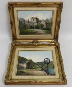 George Horne (20thC.) a pair of gilt framed oil on