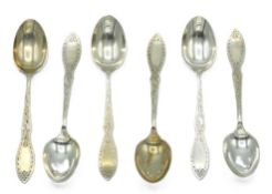 A set of six 1906 Edwardian Sheffield silver tea s