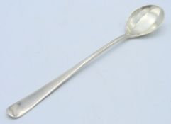 A 1917 London silver soda spoon with scalloped bow