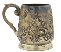 A 1900 Edwardian silver christening cup by Henry W