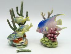 Two Royal Worcester porcelain fish figurines, Ange