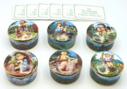 Six Danbury Mint M. J. Hummel porcelain music boxe
