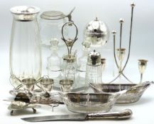 A German silver topped vase, some chips to base, 2