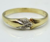 A 14ct gold ring in the form of a snake set with t