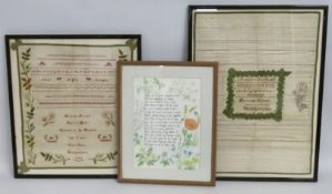 Two framed Victorian samplers by Gertrude Castell,