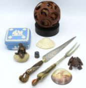 A Chinese wooden carved puzzle ball (115mm diamete