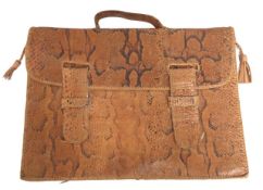 A snake skin satchel, 415mm wide x 290mm